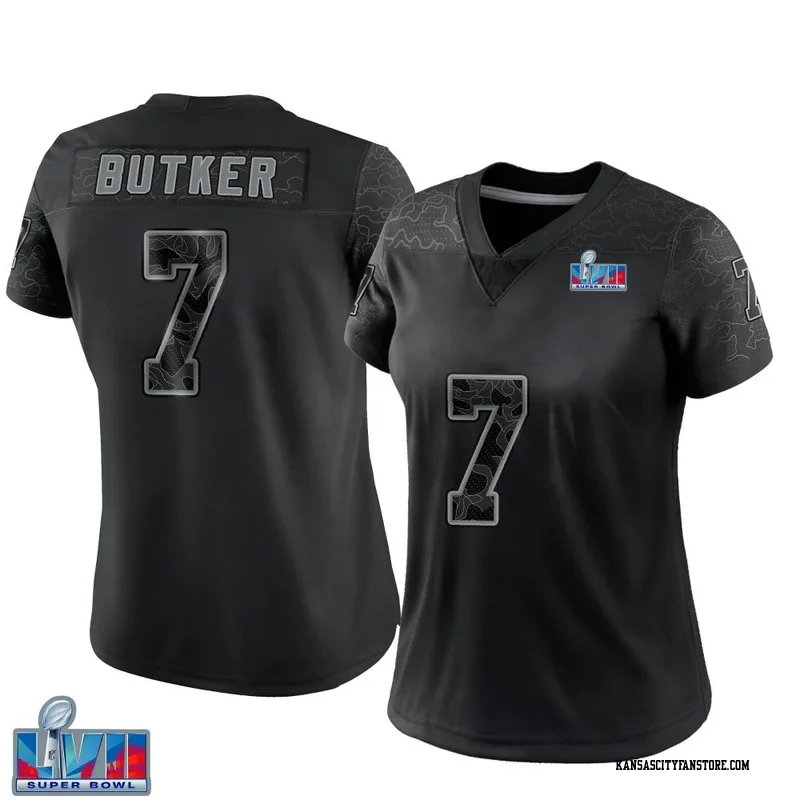 Harrison Butker 7 Kansas City Chiefs Super Bowl LVII Patch Atmosphere  Fashion Game Jersey - Gray - Bluefink