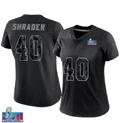 Black Women's Spencer Shrader Kansas City Chiefs Limited Reflective Super Bowl LVII Patch Jersey