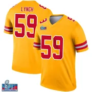 Gold Men's Blake Lynch Kansas City Chiefs Legend Inverted Super Bowl LVII Patch Jersey