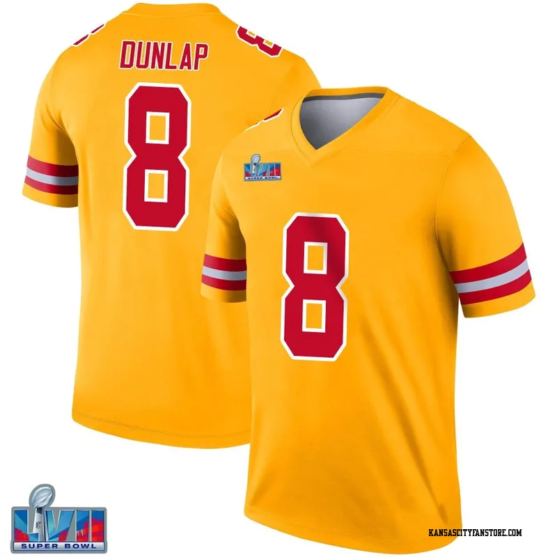 Carlos Dunlap 8 Kansas City Chiefs Super Bowl LVII Champions 3 Stars Youth  Game Jersey - White - Bluefink