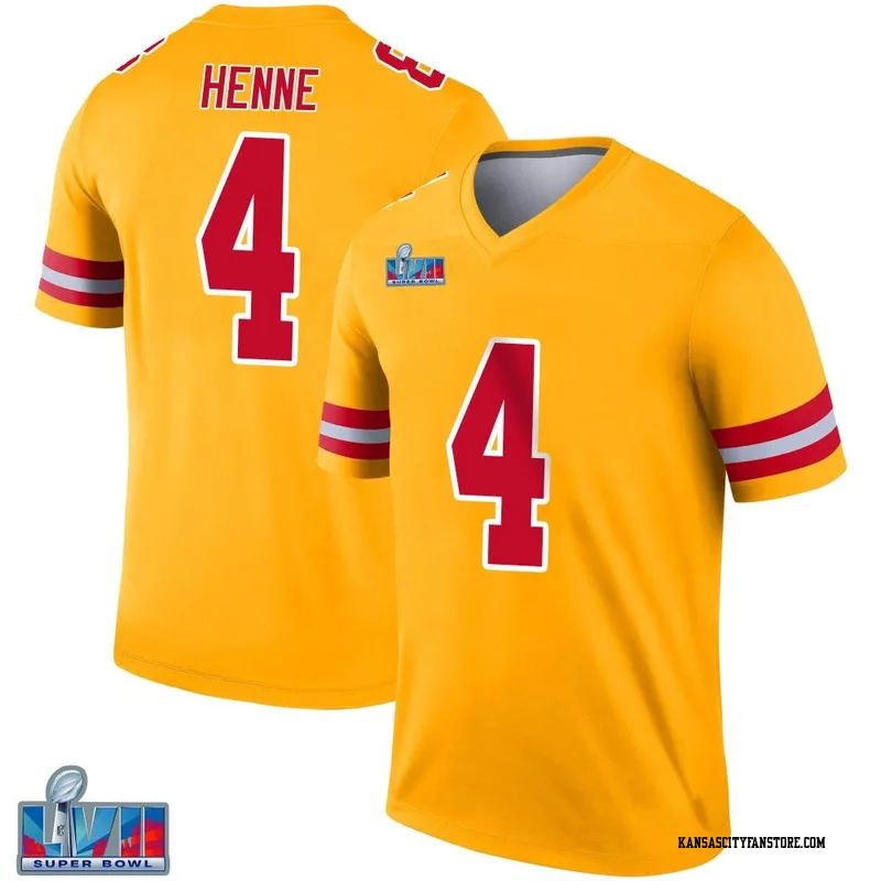 Limited Youth Chad Henne Gold Jersey - #4 Football Kansas City Chiefs  Inverted Legend Size S(10-12)