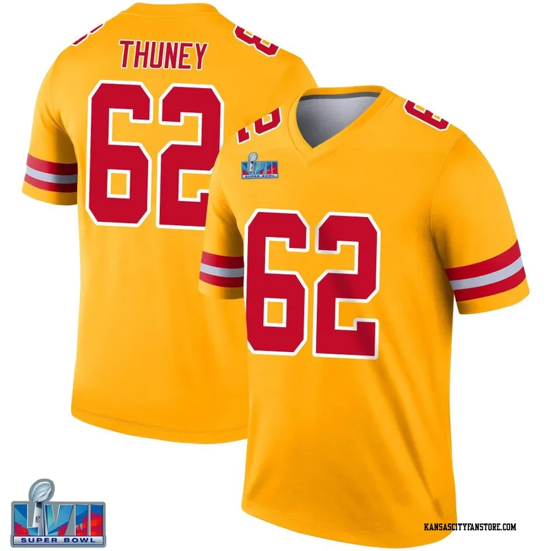 Joe Thuney 62 Kansas City Chiefs Super Bowl LVII Champions 3 Stars Men Game  Jersey - Red - Bluefink