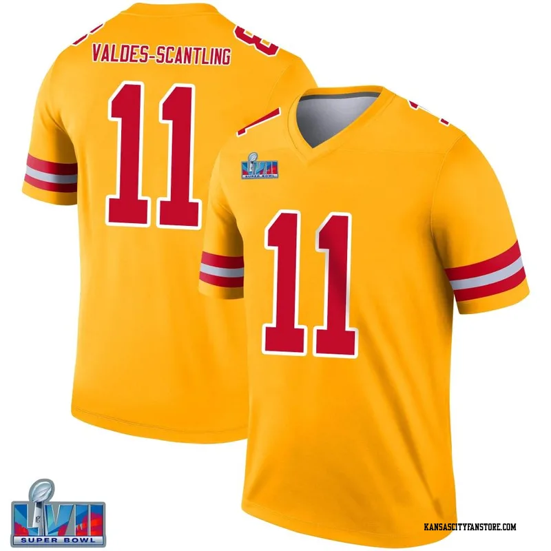 Marquez Valdes-Scantling 11 Kansas City Chiefs Super Bowl LVII Champions  Youth Game Jersey - White - Bluefink