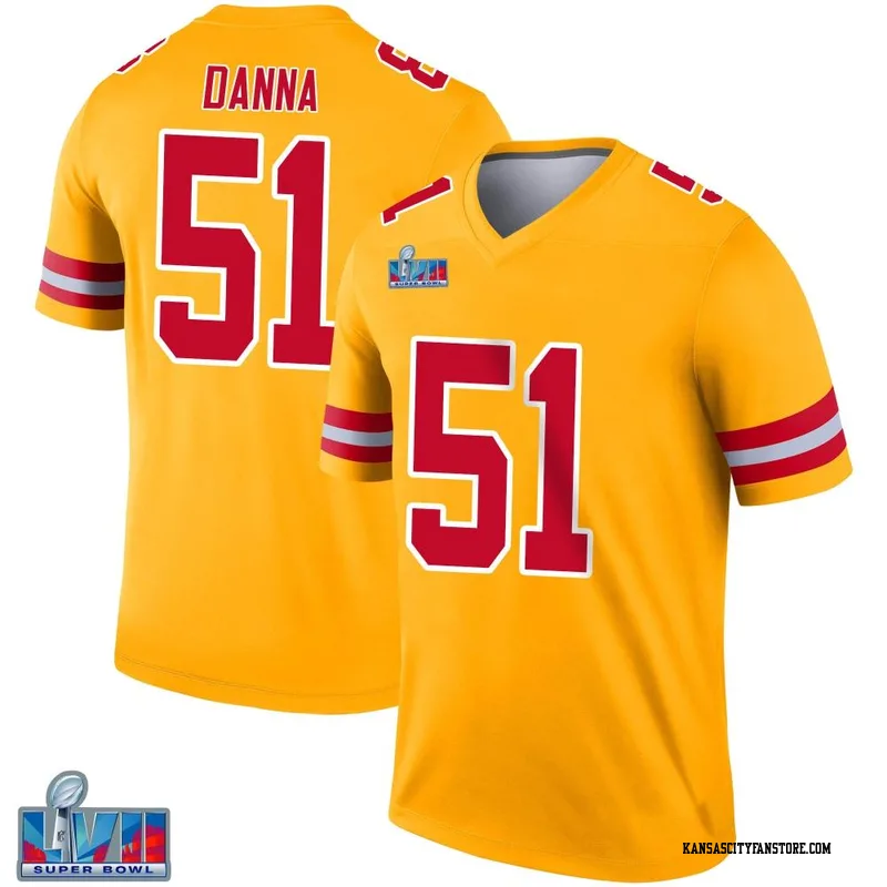 Mike Danna 51 Kansas City Chiefs Super Bowl LVII Champions Men Game Jersey  - Red - Bluefink