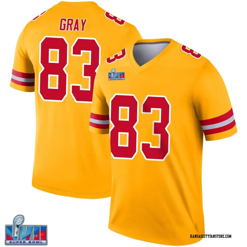 Noah Gray 83 Kansas City Chiefs Super Bowl LVII Champions Men Game Jersey -  Red - Bluefink