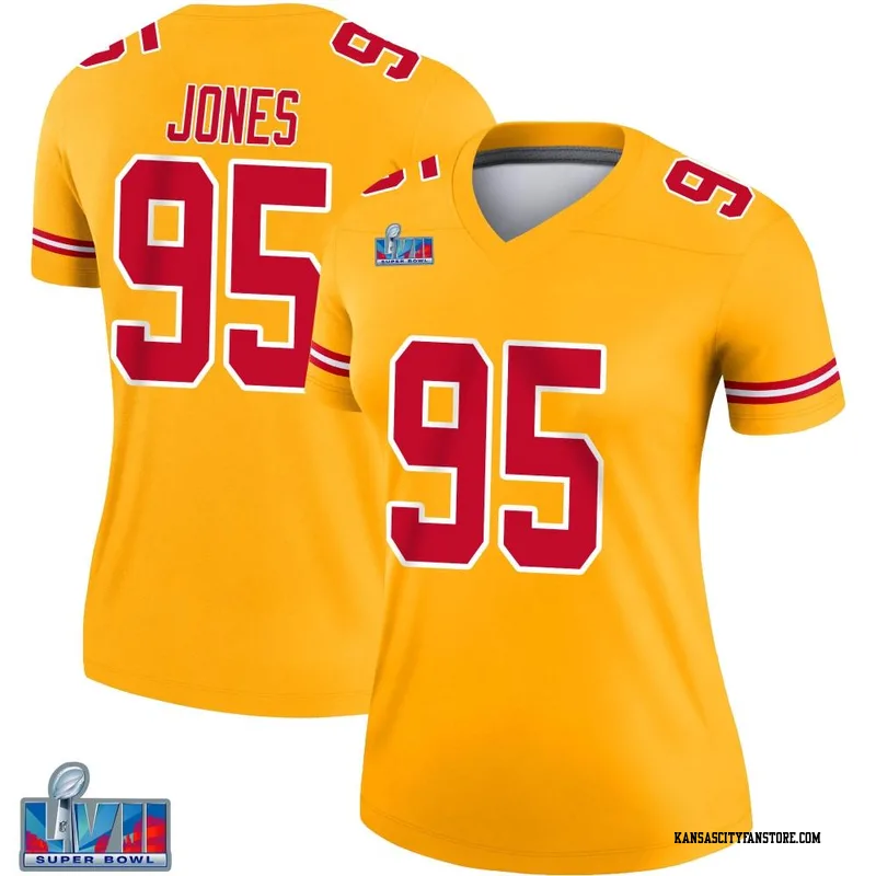 Limited Youth Chris Jones Gold Jersey - #95 Football Kansas City Chiefs  Inverted Legend Size S(10-12)