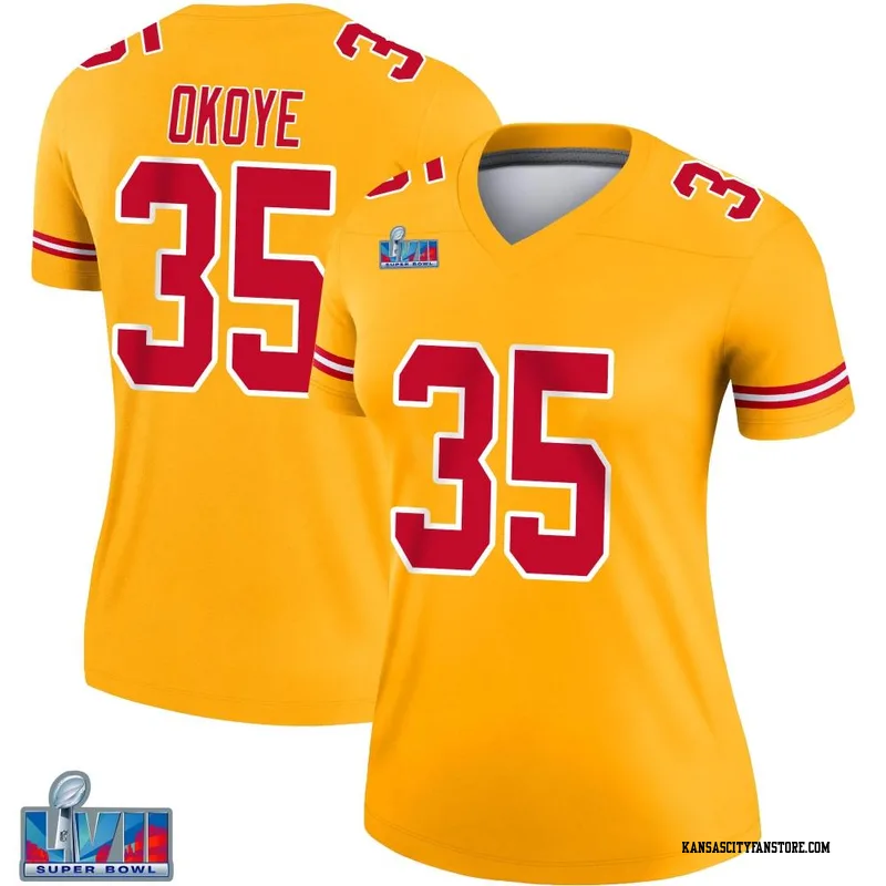 Elite Men's Christian Okoye Red Home Jersey #35 Football, 60% OFF