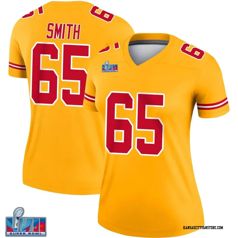 Trey Smith 65 Kansas City Chiefs Super Bowl LVII Champions Youth Game  Jersey - White - Bluefink