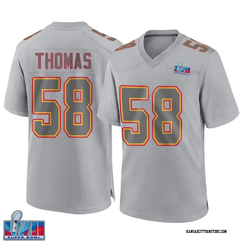 Derrick Thomas 58 Kansas City Chiefs Super Bowl LVII Patch Atmosphere  Fashion Game Jersey - Gray - Bluefink