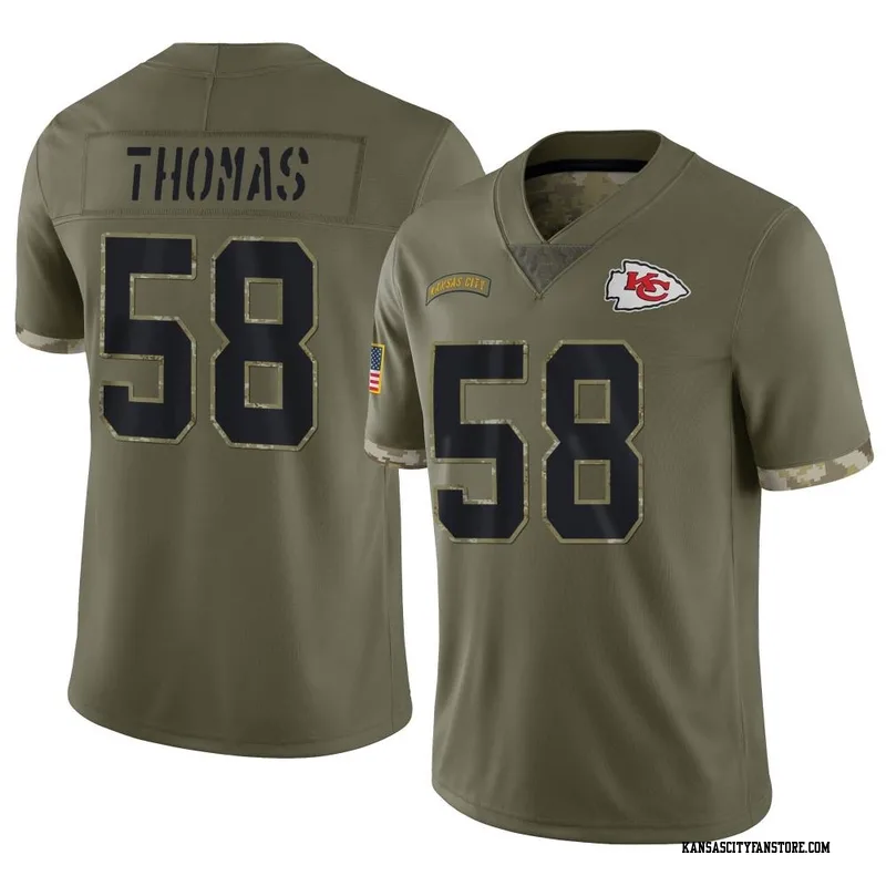 Limited Youth Derrick Thomas White Road Jersey - #58 Football Kansas City  Chiefs Vapor Untouchable Size S(10-12)