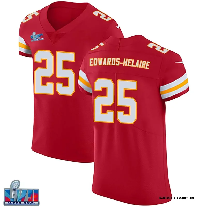 Clyde Edwards-Helaire 25 Super Bowl LVII Kansas City Chiefs White GOLD  Football Jersey • Kybershop