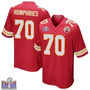 Red Men's D.J. Humphries Kansas City Chiefs Game Team Color Super Bowl LVIII Patch Jersey