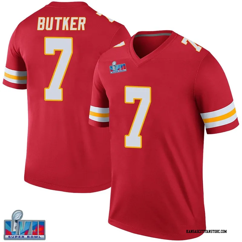 Men's Nike Harrison Butker Red Kansas City Chiefs Super Bowl LVII Patch  Game Jersey