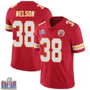 Red Men's Steven Nelson Kansas City Chiefs Limited Team Color Vapor Untouchable Super Bowl LVIII Patch Jersey