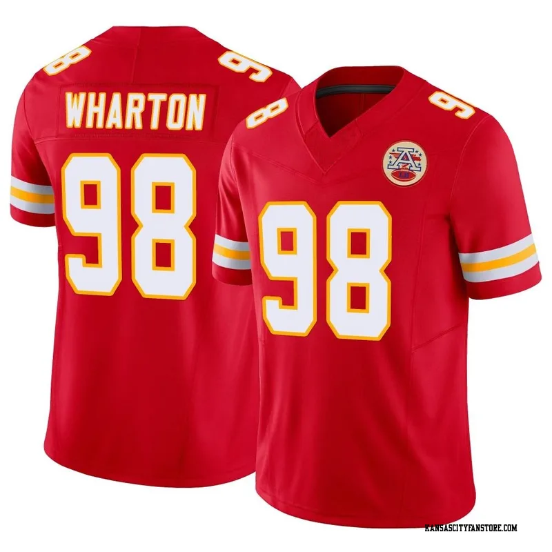 Tershawn Wharton Men's Nike White Kansas City Chiefs Custom Game Jersey Size: Medium