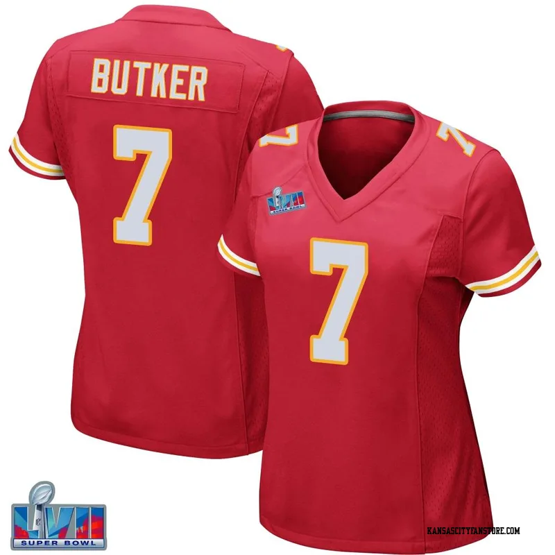 Harrison Butker 7 Kansas City Chiefs Super Bowl LVII Patch Atmosphere  Fashion Game Jersey - Gray - Bluefink