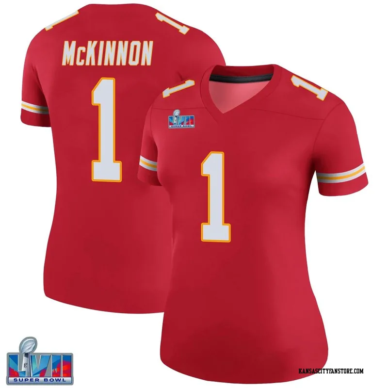 Kansas City Chiefs #1 Jerick McKinnon White Super Bowl LVII Patch Vapor  Untouchable Limited Stitched Jersey