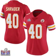 Red Women's Spencer Shrader Kansas City Chiefs Limited Team Color Vapor Untouchable Super Bowl LVIII Patch Jersey