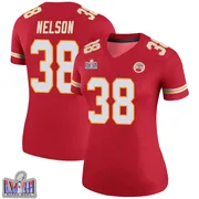 Red Women's Steven Nelson Kansas City Chiefs Legend Color Rush Super Bowl LVIII Patch Jersey