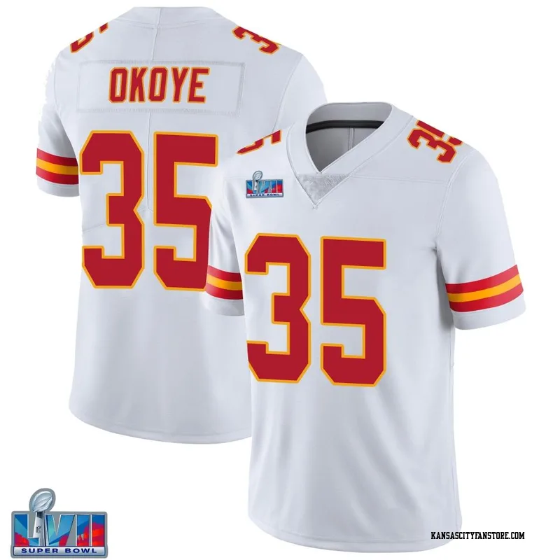 Limited Men's Christian Okoye White Road Jersey - #35 Football