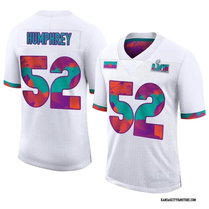 Creed Humphrey 56 Shawnee High School White Football Jersey 2 — BORIZ