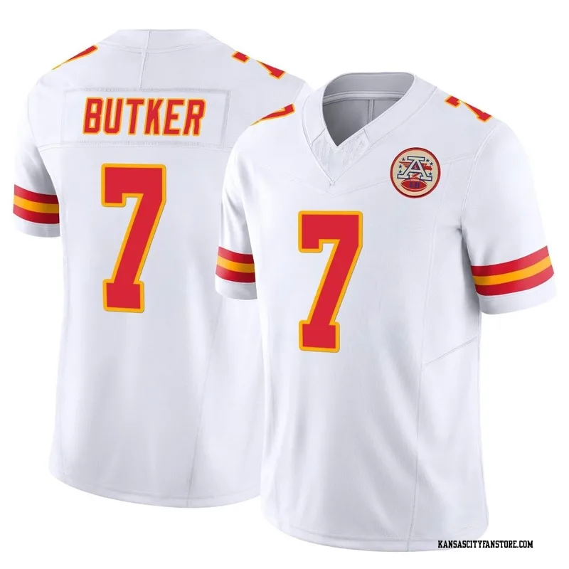 Harrison Butker 7 Kansas City Chiefs Super Bowl LVII Patch Atmosphere  Fashion Game Jersey - Gray - Bluefink