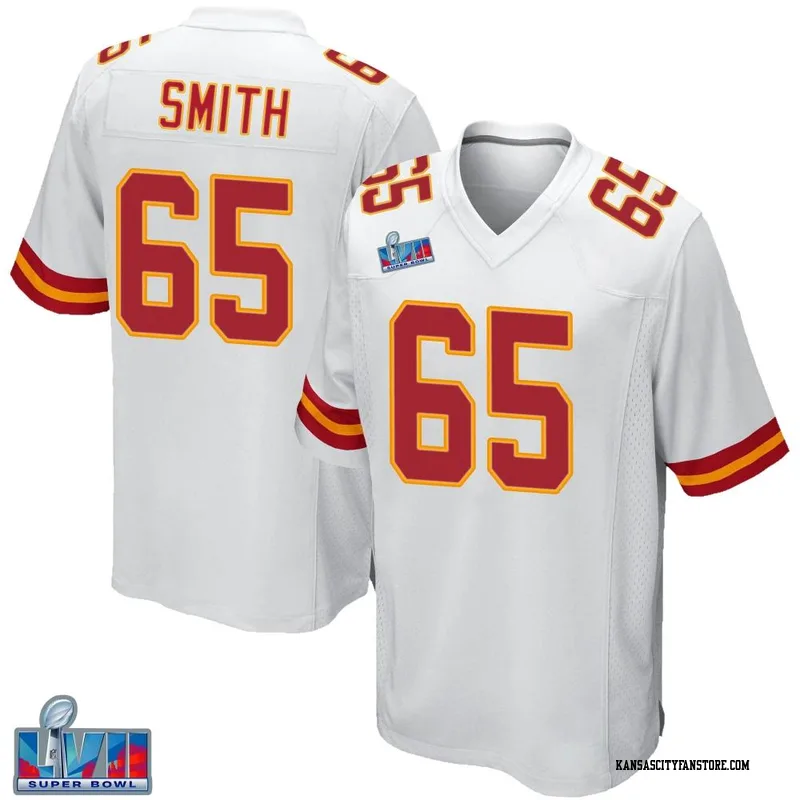 Trey Smith 65 Kansas City Chiefs Super Bowl LVII Champions Youth Game  Jersey - White - Bluefink