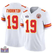 White Men's Tyquan Thornton Kansas City Chiefs Limited Vapor F.U.S.E. Super Bowl LVIII Patch Jersey