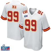 White Youth Siaki Ika Kansas City Chiefs Game Super Bowl LVII Patch Jersey